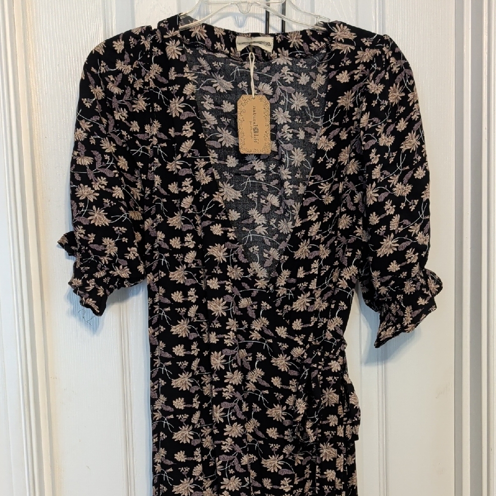 NATURAL LIFE Black Floral Maxi Dress